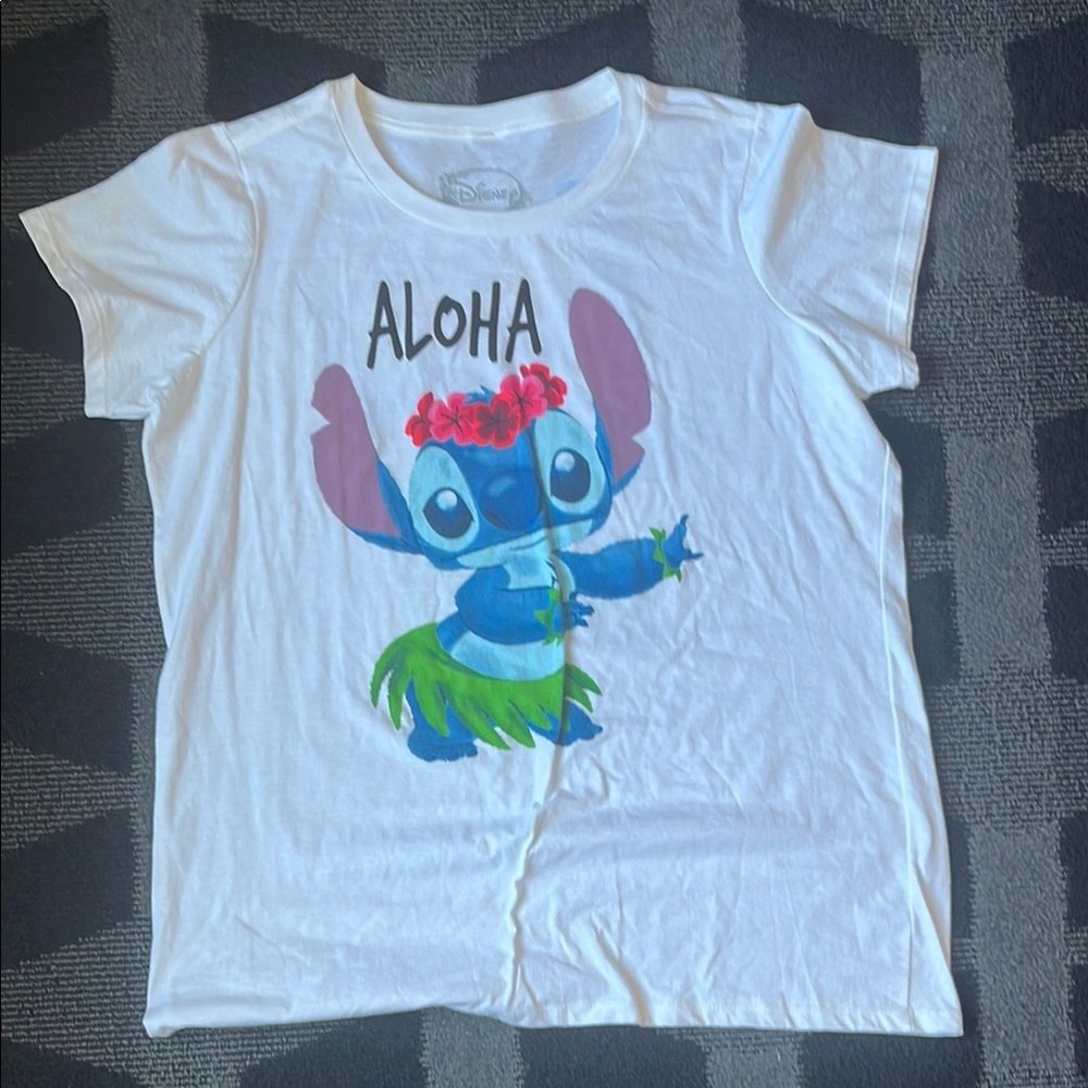 White Disney Stitch Tee